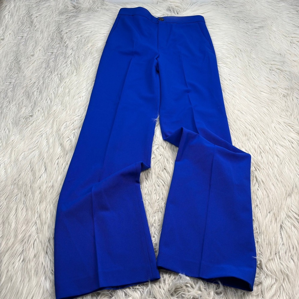 Zara Women's XS Cobalt Blue High Rise Wide Leg Trouser Maximalist Academia